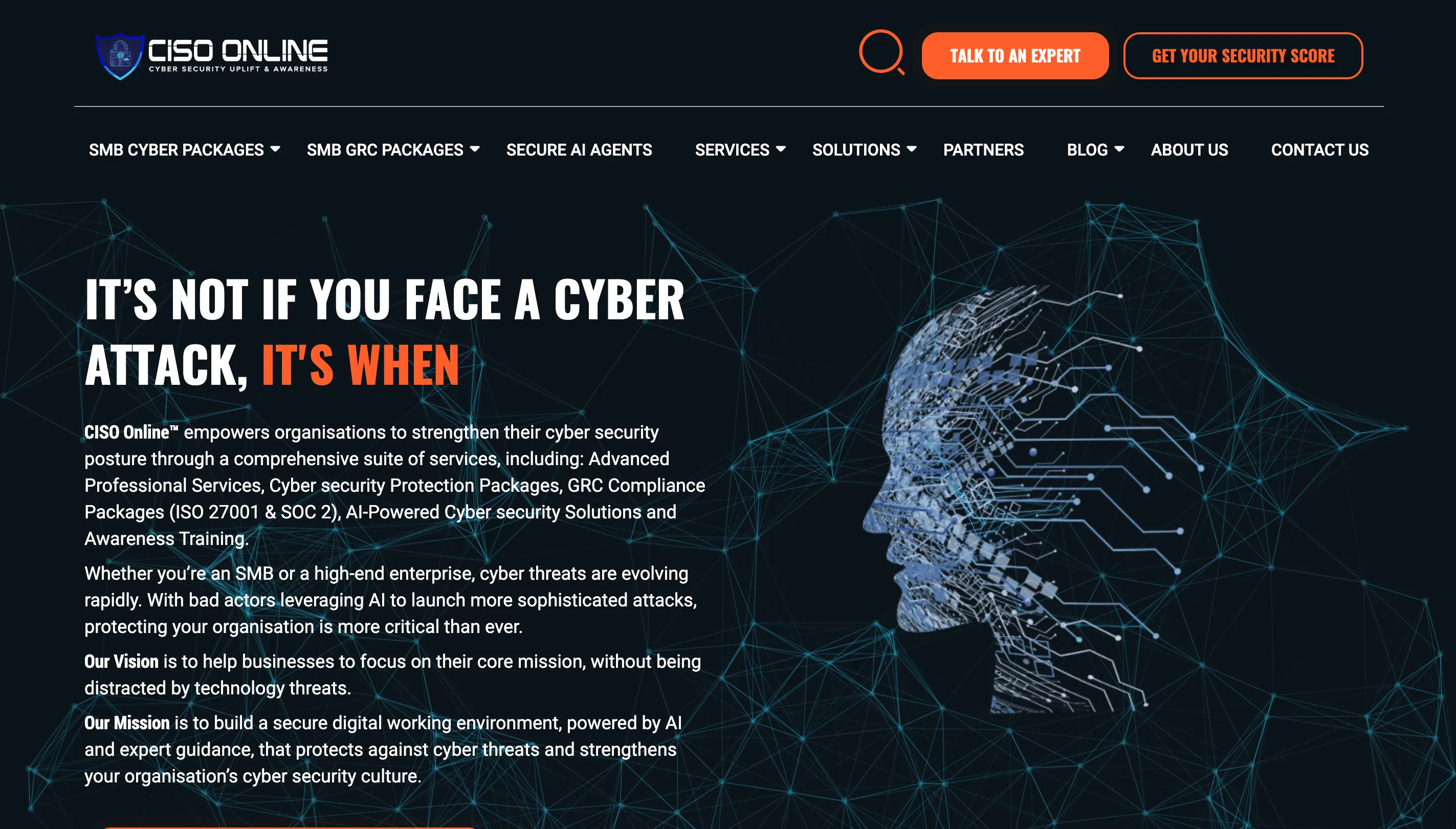 Homepage preview of CISO Online