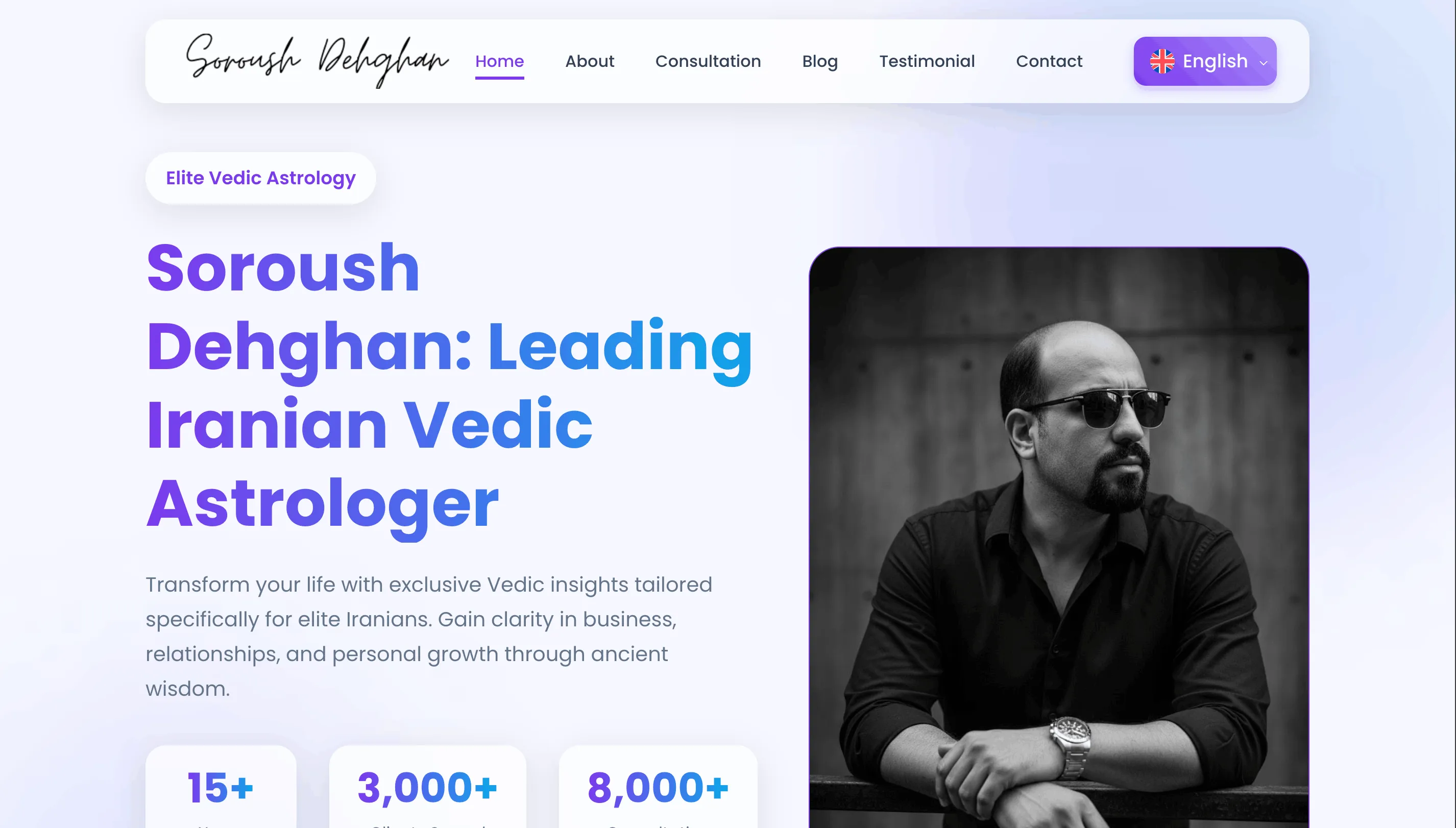Homepage preview of Soroush Dehghan official website